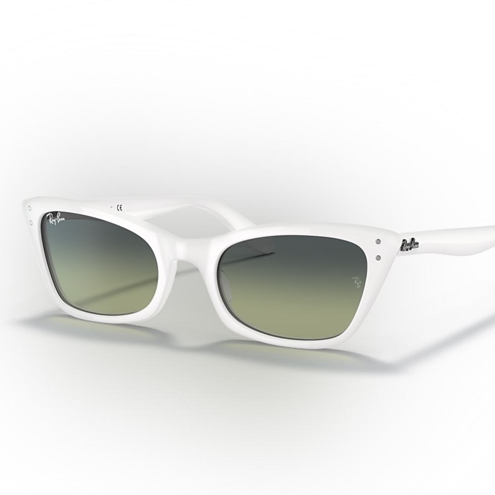 Ray-Ban White and Green Sunglasses